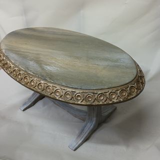 Mesa centro antigua madera pintada