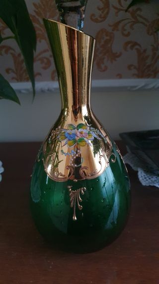 bottiglia vintage vetro di murano con bicchieri