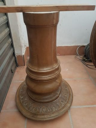 2 pies mesa antigua hechos a mano