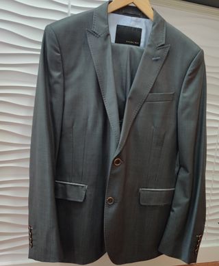 Traje Zara Gris oscuro Slim