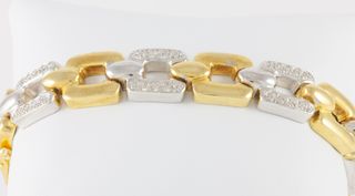 Pulsera en oro amarillo y blanco con brillantes