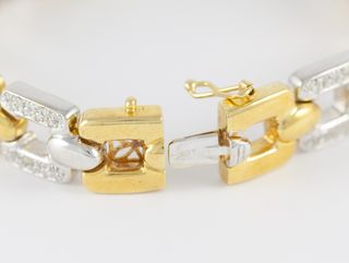 Pulsera en oro amarillo y blanco con brillantes