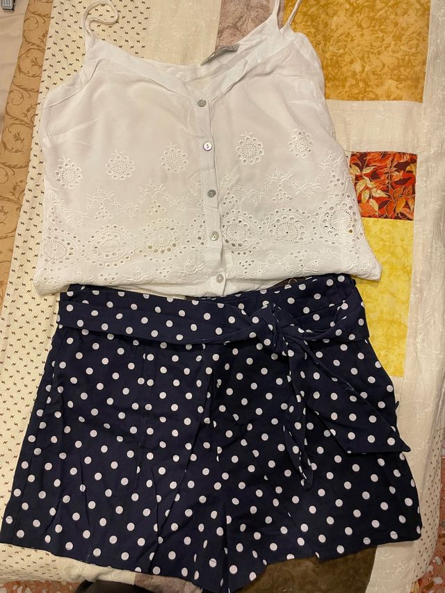 Camisa de tirantes bordada blanca 