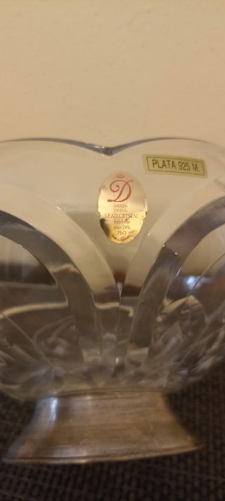 Frutero de cristal y plata