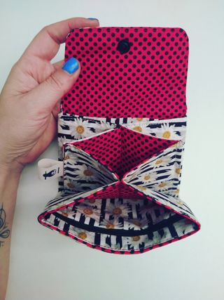 cartera de tela hecha a mano/monedero/margaritas