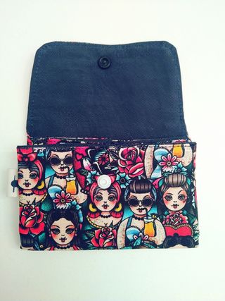 cartera de tela hecha a mano/monedero/margaritas