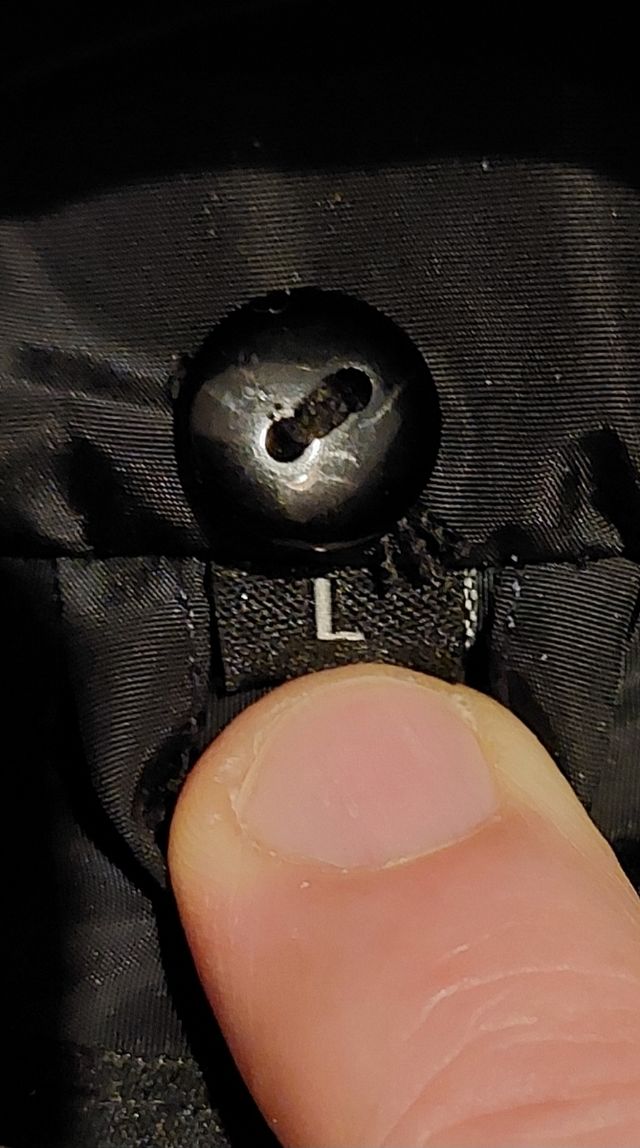 Parka 9 tasche con cappuccio blu marine Tg L nuovo