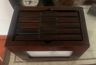 caja de madera de álbum de fotos