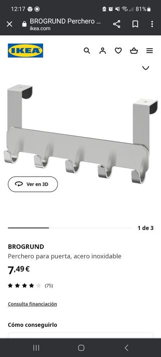Perchero para puerta IKEA