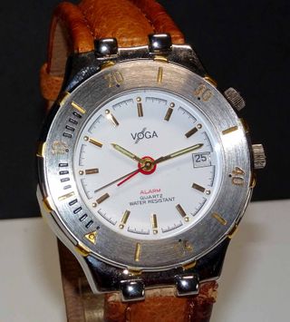 1332-Reloj VOGA - alarma -5Atm -unisex-vintage-NOs