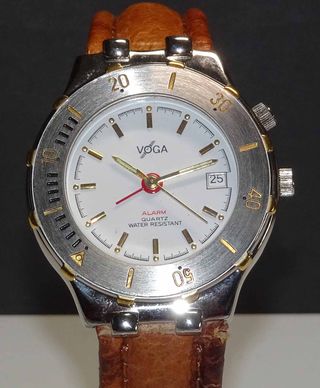 1332-Reloj VOGA - alarma -5Atm -unisex-vintage-NOs