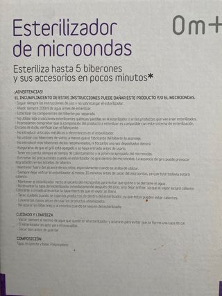 Esterilizador de biberones para microondas 