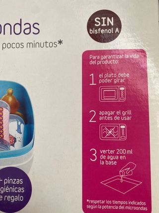Esterilizador de biberones para microondas 