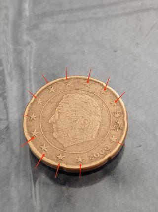 Error, 20 Céntimos Bélgica 2000 .