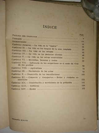ANTIGUO LIBRO GEOGRÁFICA HUMANA
