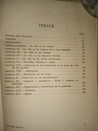 ANTIGUO LIBRO GEOGRÁFICA HUMANA