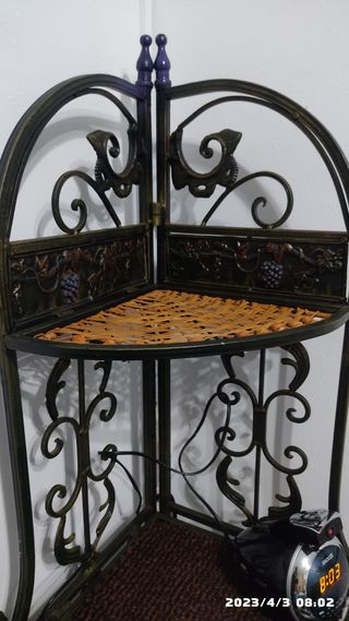 ESTANTERIA FORJA Y MIMBRE