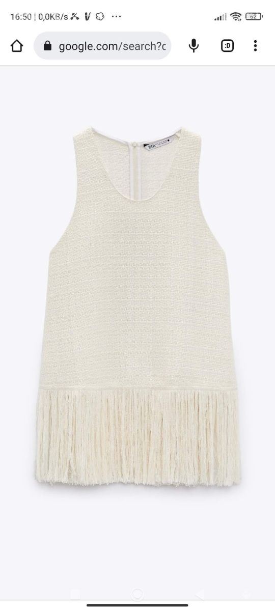 top lungo frange zara