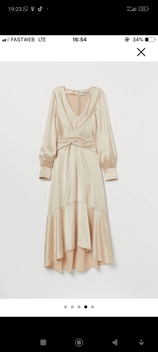 Abito satin elegante e volant h&m