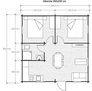 OFERTA! CASA DE MADERA ALBERCHE 35m2 2 HABITACIONS