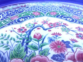 Bandeja cerámica japonesa peonías