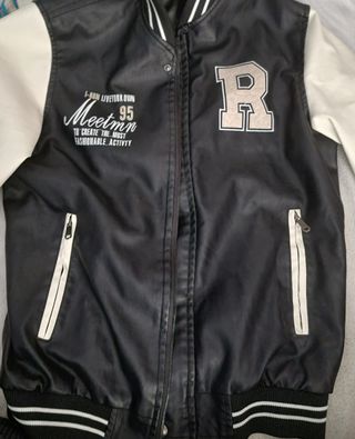 CHAQUETA RAIDERS NEGRA Y BLANCA