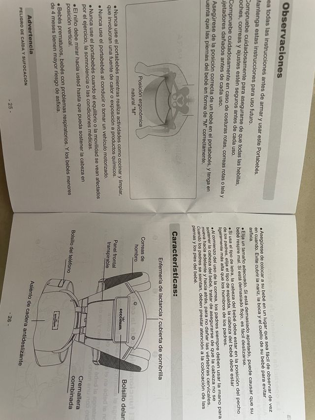 Mochila portabebes ergonomica