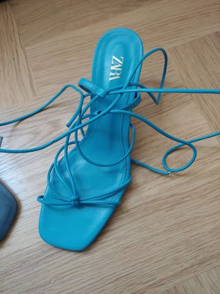 sandalias tacon azules
