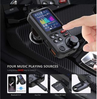 Receptor manos libres FM y bluetooth para el coche