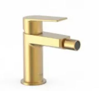Grifo de bidet marca tres, dorado brillo