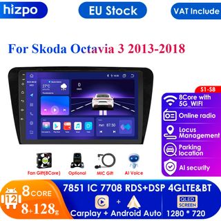 Autoradio Android 12 Skoda Octavia 3 5E 2013-2018