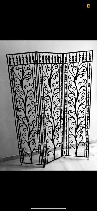 Biombo terciopelo y forja