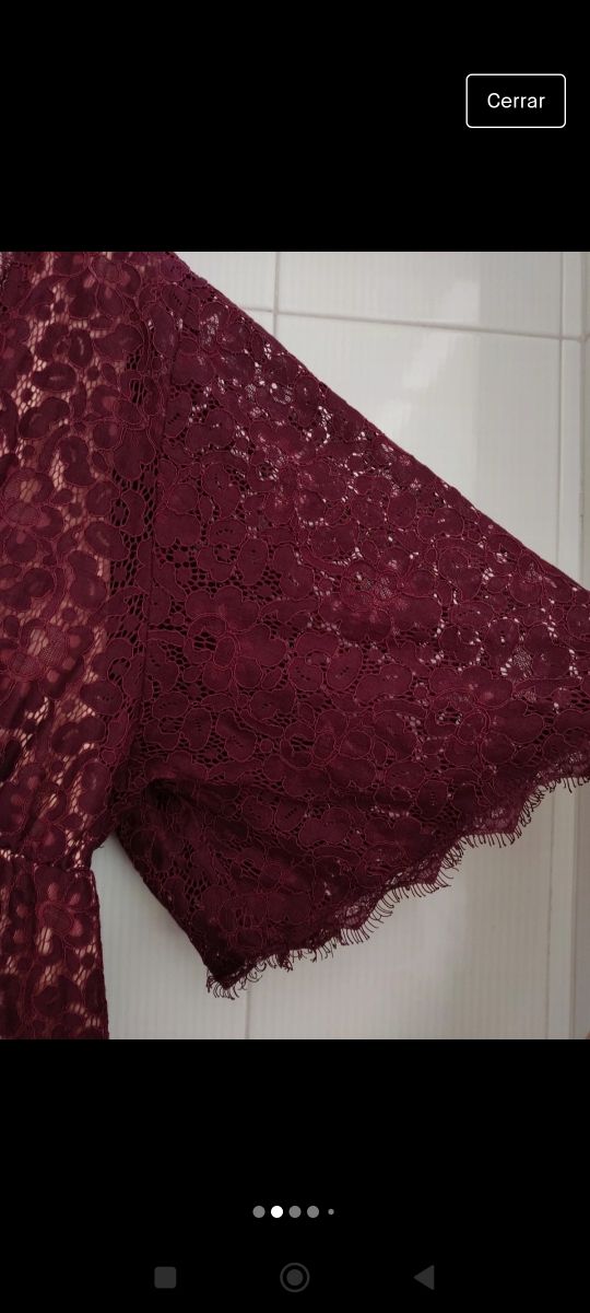 Vestido encaje granate Shein