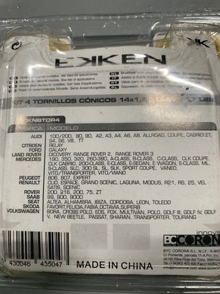 20 Tornillos llanta rueda ekken