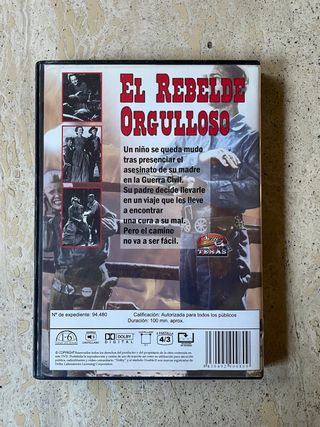 El rebelde orgulloso, dvd western acción