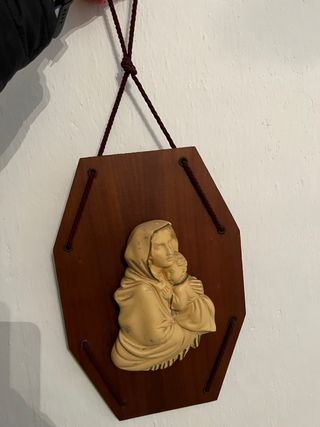 Legno da appendere quadro madonna vintage