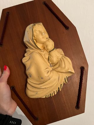 Legno da appendere quadro madonna vintage