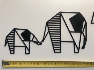 Adorno familia Elefantes 3D