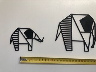 Adorno familia Elefantes 3D