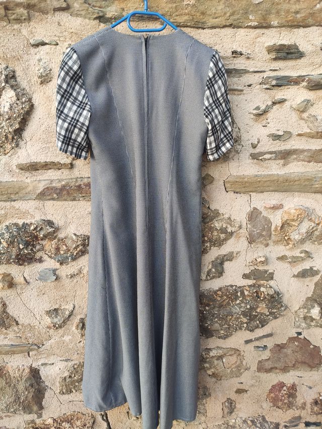 Vestido largo de mujer a cuadros