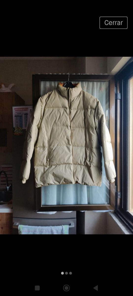 Cazadora reversible beige y mostaza