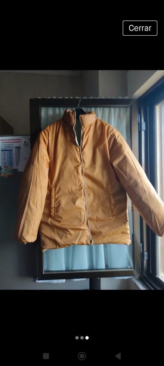 Cazadora reversible beige y mostaza