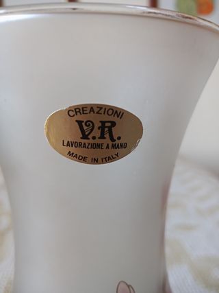 Portafiori Vetro opacizzato dipinto a mano