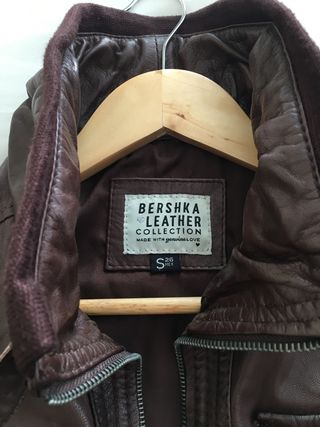 Cazadora de piel marrón oscuro ( tabaco) 