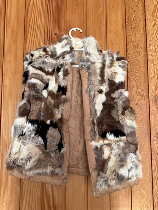 Fabuloso chaleco Vintage de piel, reversible