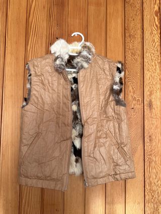 Fabuloso chaleco Vintage de piel, reversible