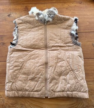 Fabuloso chaleco Vintage de piel, reversible