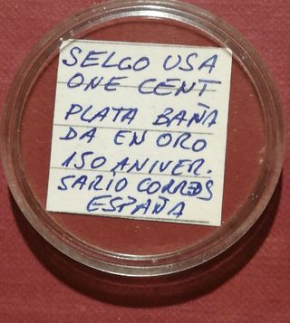 Sello USA, Reproducción  en plata bañada en oro.