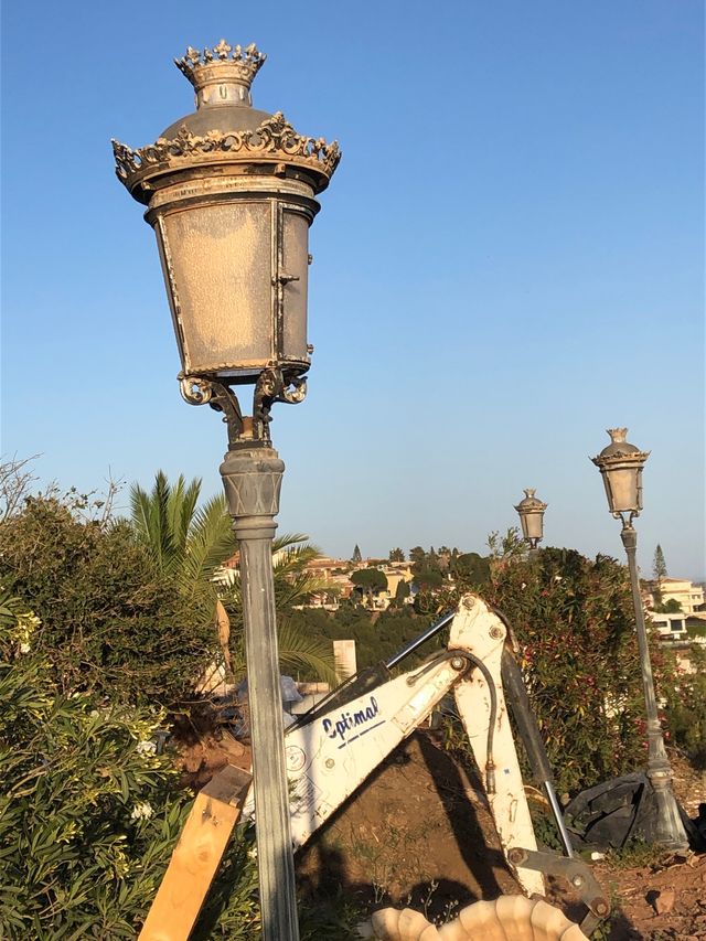 Luz exterior antiguo grande faroles