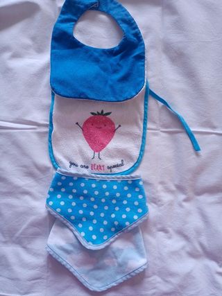 Conjunto 4 babetes em tons de azul